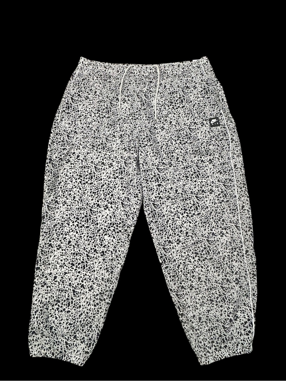 NEW Nike Air Woven Baggy Leg Retro Splatter Pants XXL Black White Athletic